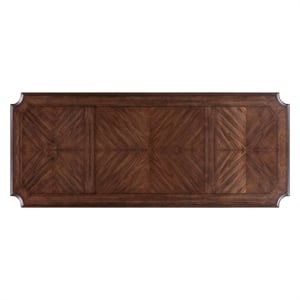 Pemberly Row Jr Executive Desk with Locking Drawers in Chateau Brown Hickory