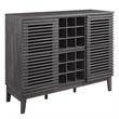 Pemberly Row Bar Cabinet with Wine Rack in Charcoal Wood Finish