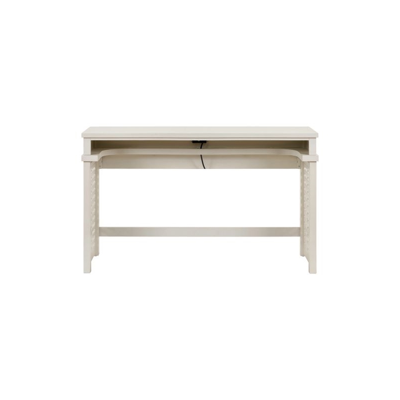 Pemberly Row Sofa Bar Console Table with Charging Station in Linen Finish