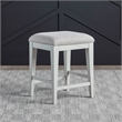 Pemberly Row Upholstered Console Stool in Linen Finish with Taupe Fabric