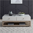 Pemberly Row Cocktail Table with Casters in Linen and Khaki Finish