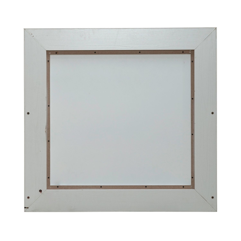 Pemberly Row Lighted Mirror Dresser Mount Rubberwood Pearl White
