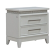 Pemberly Row Nightstand with LED Lights and Charging Station White