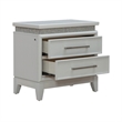 Pemberly Row Nightstand with LED Lights and Charging Station White