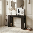 Pemberly Row 47-Inch Narrow Console Table with Bottom Shelf in Black Dark Oak