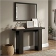Pemberly Row 47-Inch Console Table with 2 Bottom Shelf in Black Dark Oak