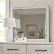 Pemberly Row Landscape Mirror for Dresser Mount in Natural White
