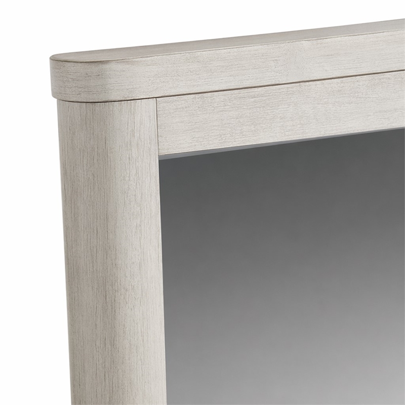 Pemberly Row Landscape Mirror for Dresser Mount in Natural White