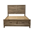 Pemberly Row Queen Storage Bed Frame in Light Brown Rubberwood
