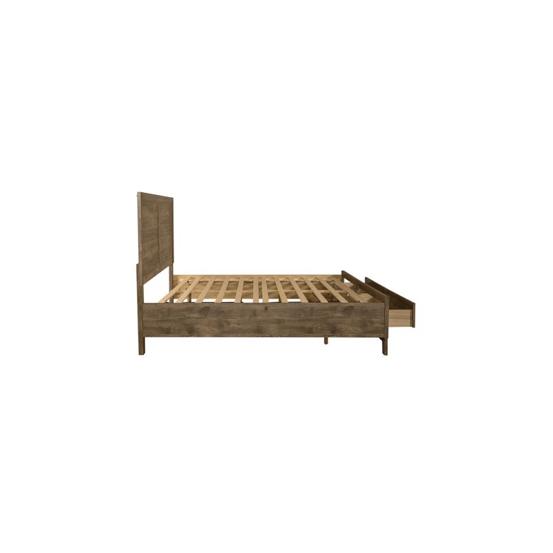 Pemberly Row Queen Storage Bed Frame in Light Brown Rubberwood