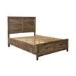 Pemberly Row King Storage Bed Frame with 2 Drawer Footboard in Brown