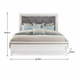 Pemberly Row Queen Upholstered Panel Headboard with LED Lights in White
