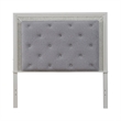 Pemberly Row Queen Upholstered Panel Headboard with LED Lights in White