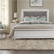 Pemberly Row Queen Upholstered Panel Headboard with LED Lights in White