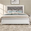 Pemberly Row Queen Upholstered Panel Headboard with LED Lights in White