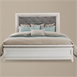 Pemberly Row Queen Upholstered Panel Headboard with LED Lights in White