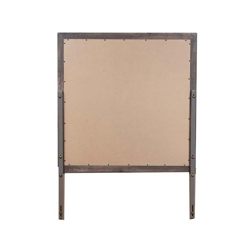 Pemberly Row Square Mirror with Canted Moldings in Cobblestone Finish