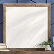 Pemberly Row Square Mirror with Canted Moldings in Cobblestone Finish