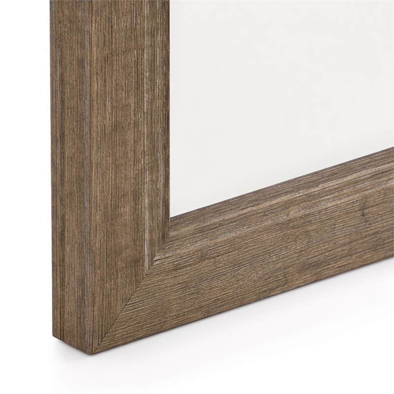 Pemberly Row Square Mirror with Canted Moldings in Cobblestone Finish