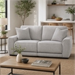 Pemberly Row Power Reclining Sofa with Throw Pillows in Smoke Gray