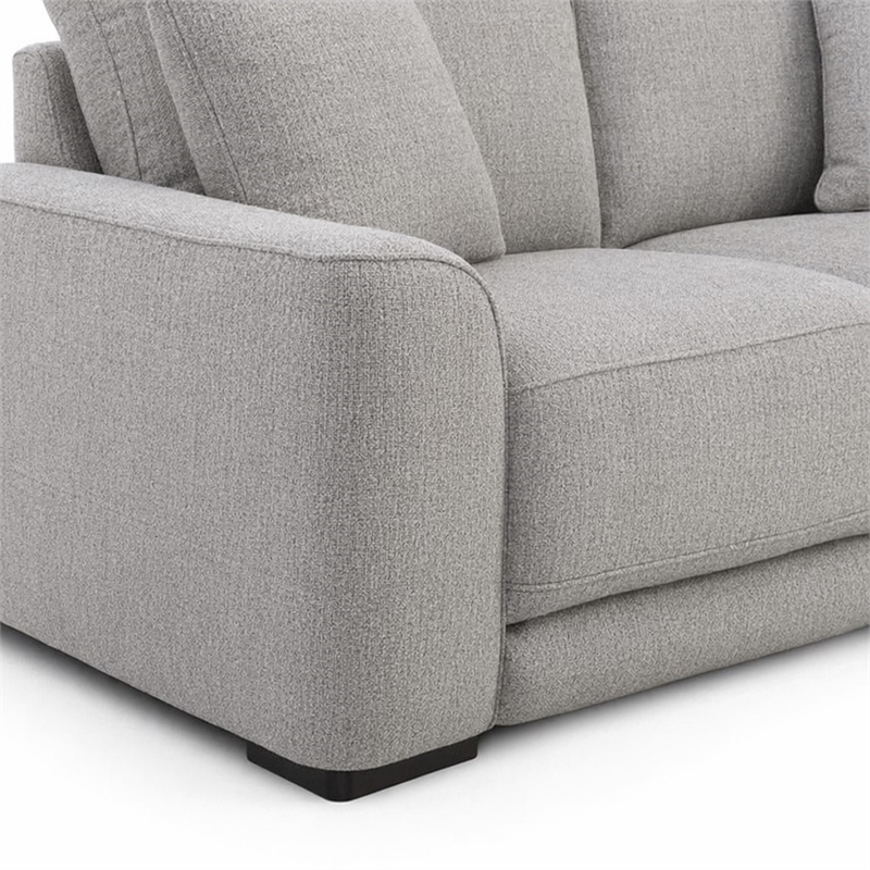 Pemberly Row Power Reclining Sofa with Throw Pillows in Smoke Gray