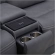 Pemberly Row 6 Piece Power Reclining Sectional Sofa in Blue Gray Leather