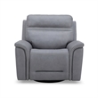Pemberly Row Triple Power Swivel Glide Recliner with Charging in Blue Gray