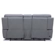 Pemberly Row Power Reclining Sofa & Loveseat Set in Blue Gray Leather