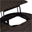 Pemberly Row Round Lift-Top Cocktail Table in Rubberwood Brown Finish