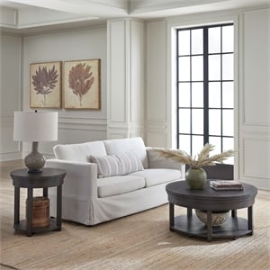Pemberly Row 3-Piece Table Set in Rubberwood Peppercorn Finish