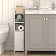 Pemberly Row 5-Tier Adjustable Narrow Bathroom Storage with Door 32H in White