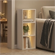 Pemberly Row 3-Cube LED Lights Bookcase 9.3 x 12 x 31.5 in White
