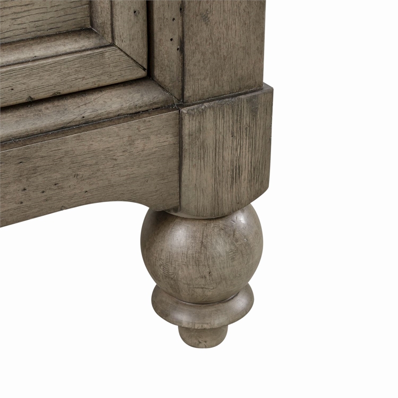 Pemberly Row 2-Drawer Nightstand with Charging Station in Taupe Finish