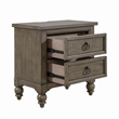 Pemberly Row 2-Drawer Nightstand with Charging Station in Taupe Finish