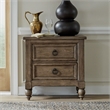 Pemberly Row 2-Drawer Nightstand with Charging Station in Taupe Finish