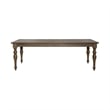 Pemberly Row 7 Piece Leg Table Dining Set with Tufted Chairs in Brown