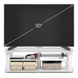 Pemberly Row 3-Tier TV Center Soft Edges for TV up to 50 Inch in White
