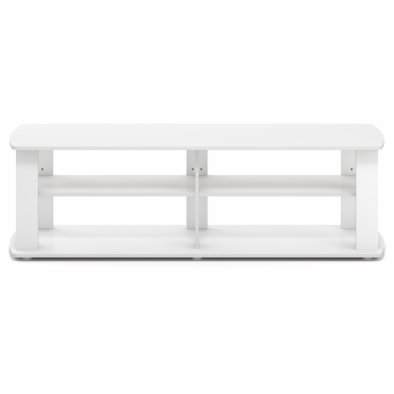 Pemberly Row 3-Tier TV Center Soft Edges for TV up to 50 Inch in White