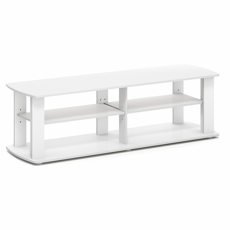 Pemberly Row 3-Tier TV Center Soft Edges for TV up to 50 Inch in White