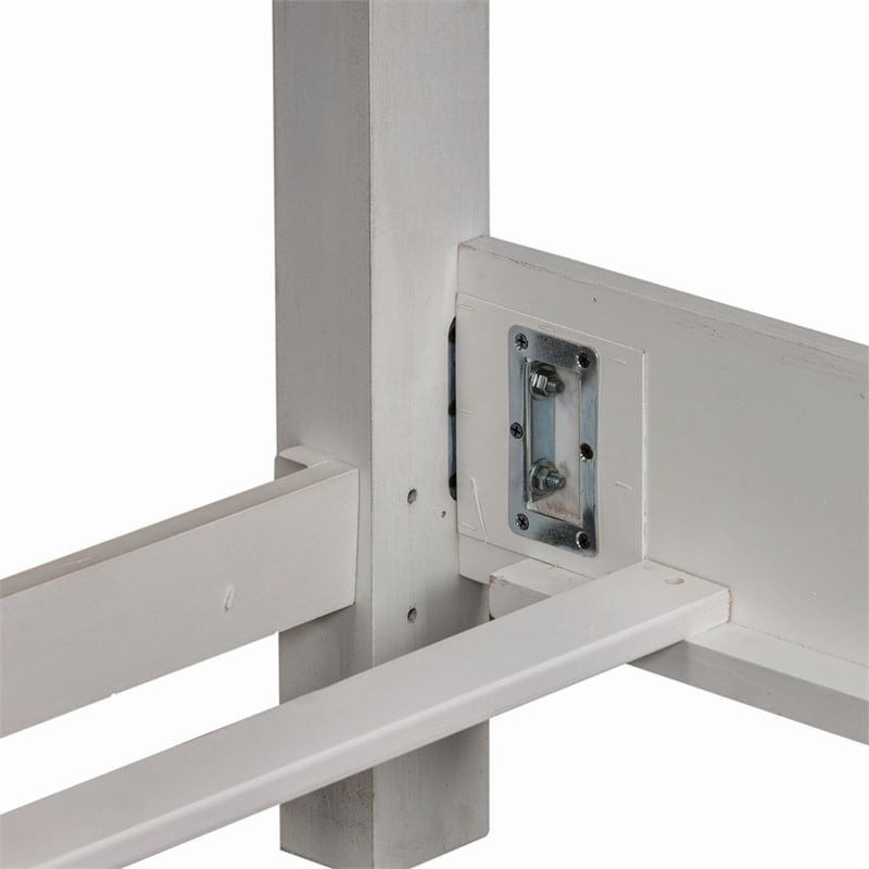 Pemberly Row California King Panel Bed with Crown Molding in White