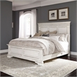 Pemberly Row California King Panel Bed with Crown Molding in White