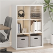 Pemberly Row LED Lights 6-Cube Reversible Extra Thick Frame Bookcase in White