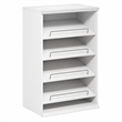 Pemberly Row 4-Tier Stackable Shoe Rack with Adjustable Angled Shelves in White