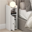 Pemberly Row 4-Tier Adjustable Narrow Nightstand Bedside Table 24H in White