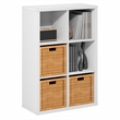 Pemberly Row 6-Cube Extra Thick Frame Reversible Closed Back Bookcase in White