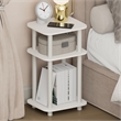 Pemberly Row 3-Tier Turn-N-Tube Nightstand Round Curve Corner in White