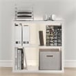 Pemberly Row LED Lights 4-Cube Reversible Extra Thick Frame Bookcase in White