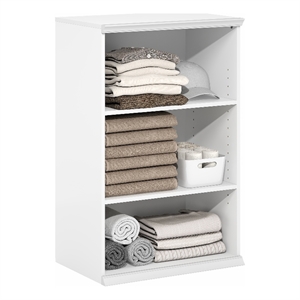 Pemberly Row 3-Tier Stackable Adjustable Shelves Closet Organizer in White