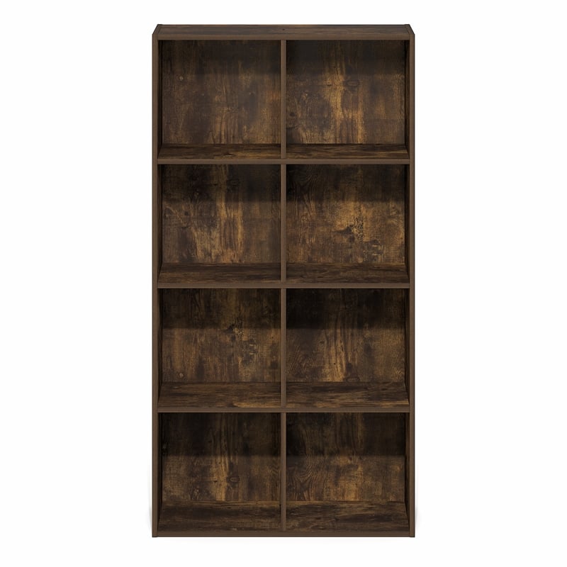 Pemberly Row 8-Cube Open Shelves Bookcase 9.5 x 24.6 x 47 in Amber Pine