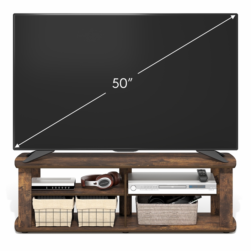 Pemberly Row TV Center Soft Edges Open Shelves up to 50